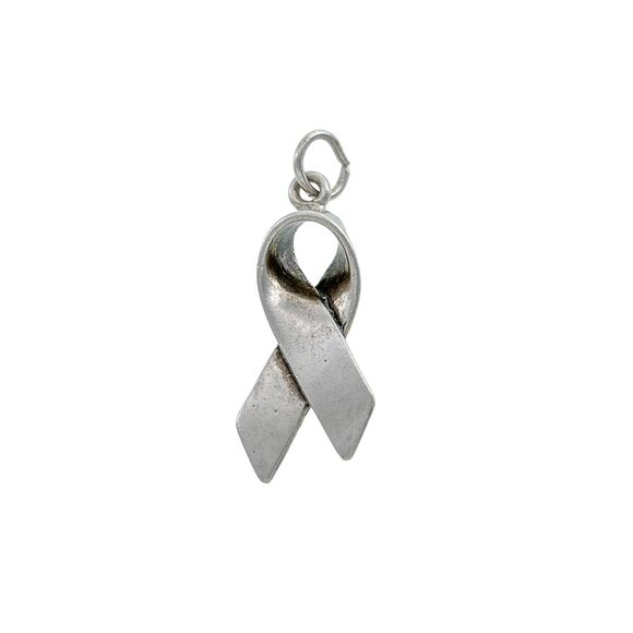 Vintage Sterling Silver 925 Awareness Ribbon Pendant - Picture 1 of 4